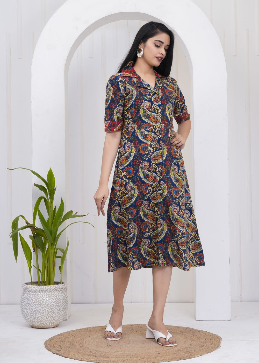 Paisley Printed Midi Dress