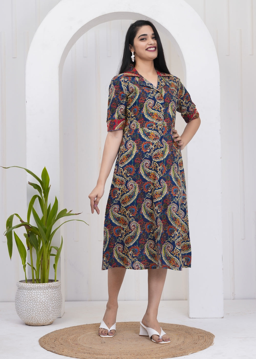 Paisley Printed Midi Dress