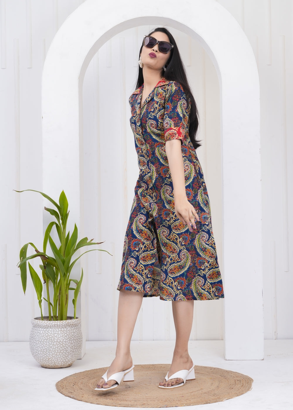 Paisley Printed Midi Dress