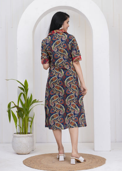 Paisley Printed Midi Dress