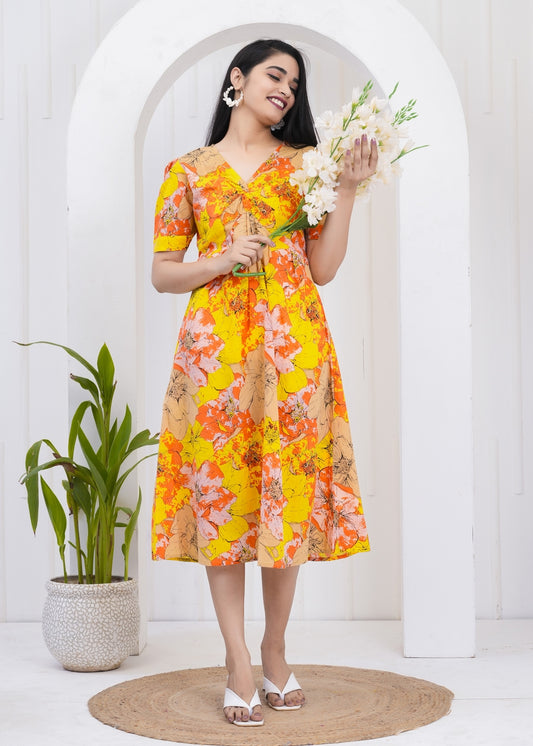 Vibrant Floral Cotton Sundress