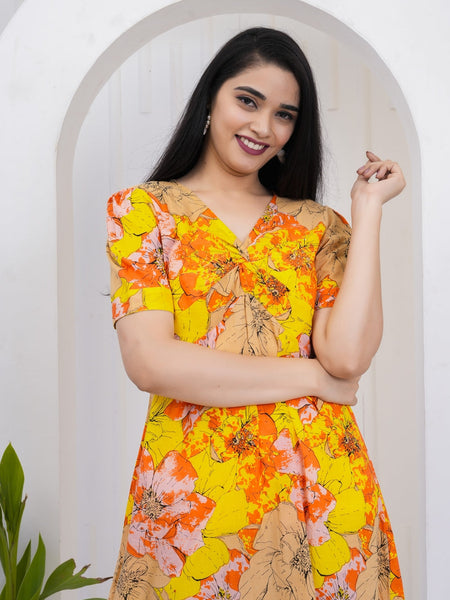 Vibrant Floral Cotton Sundress