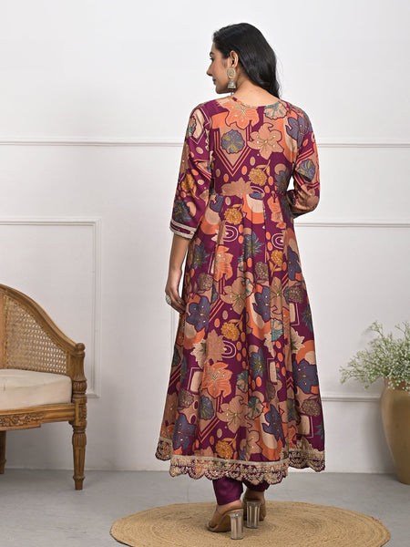 Elegant Muslin Falsa Kurta Set with Dupatta & Pajama