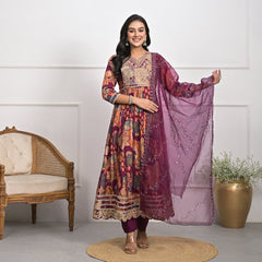 Elegant Muslin Falsa Kurta Set with Dupatta & Pajama