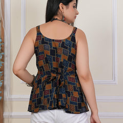 Multicolor Printed Sleeveless Top