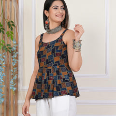 Multicolor Printed Sleeveless Top