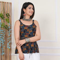 Multicolor Printed Sleeveless Top