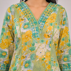 Printed kurta pant dupatta set female