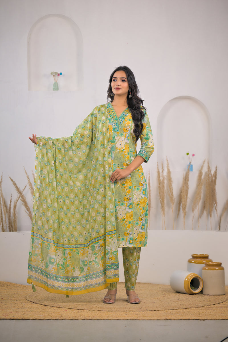 Festive floral kurta set for female