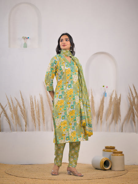 Elegant floral kurta set for female
