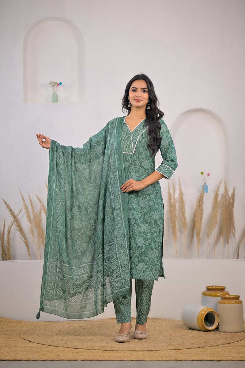 Traditional kurta pant dupatta set woman
