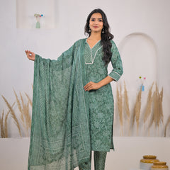 Traditional kurta pant dupatta set woman