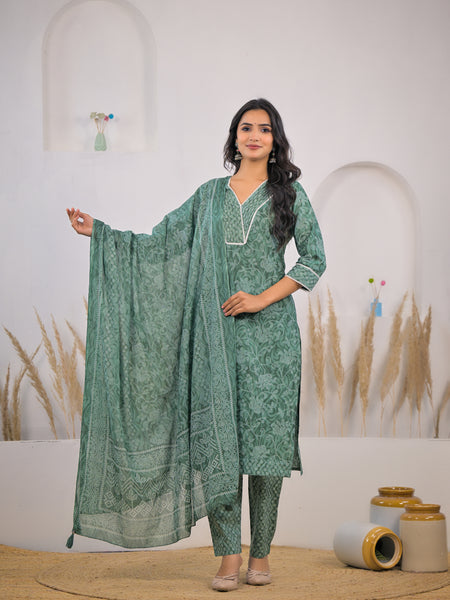 Traditional kurta pant dupatta set woman