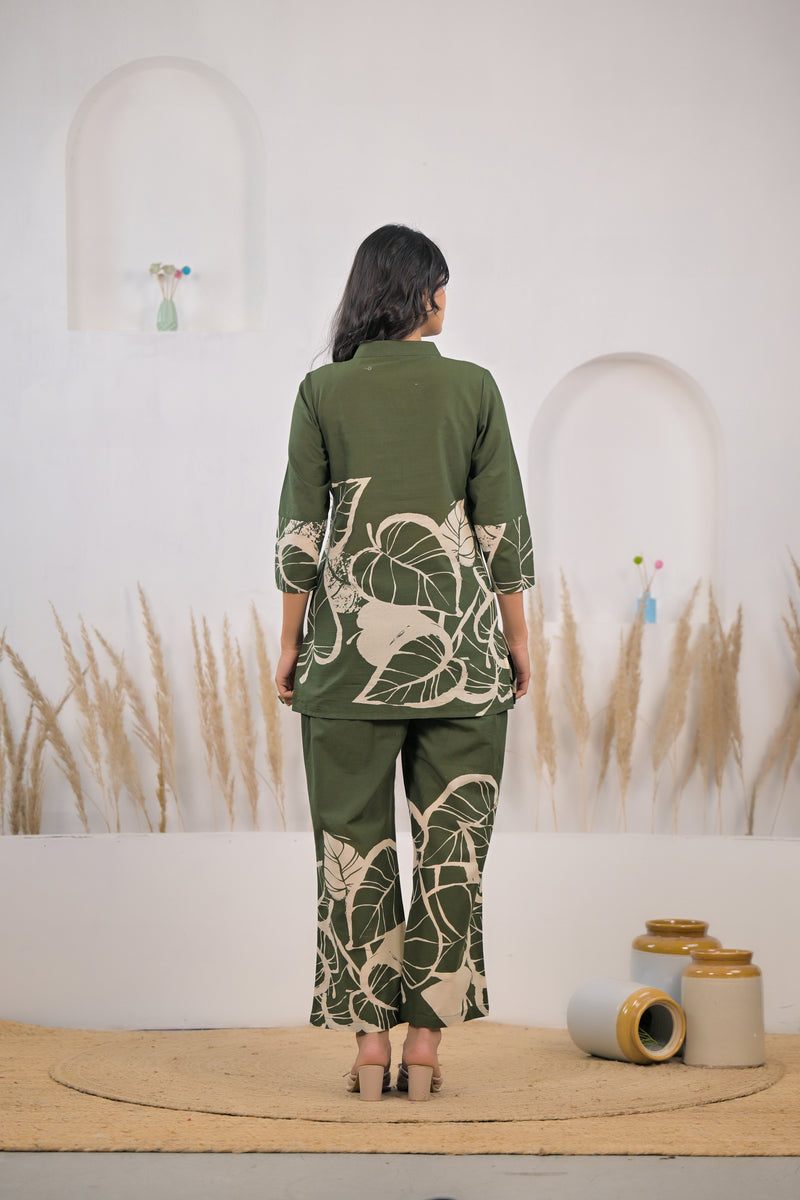 Woman cotton co ord set kurti and pant
