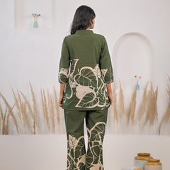 Woman cotton co ord set kurti and pant
