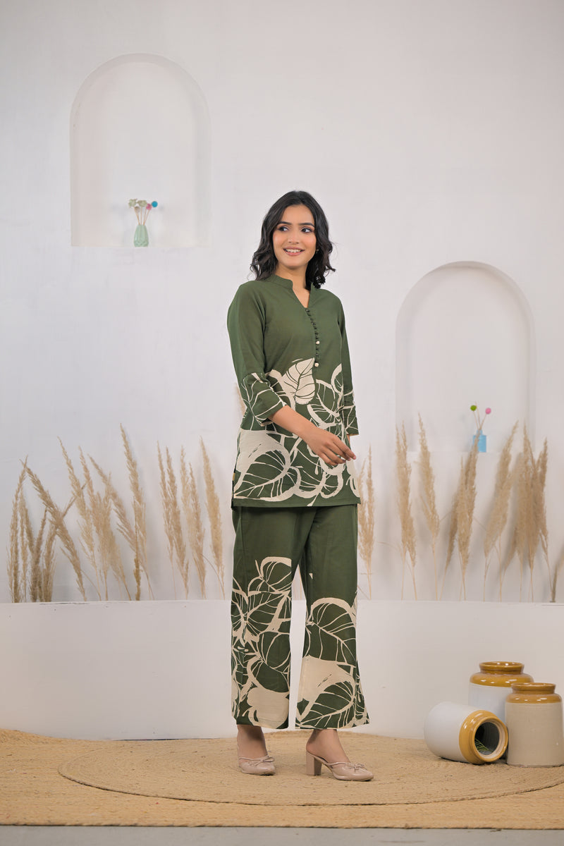 Woman casual wear cotton co ord set
