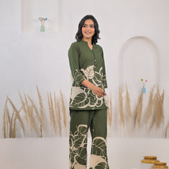 Woman casual wear cotton co ord set
