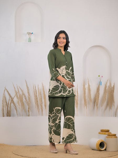 Woman casual wear cotton co ord set
