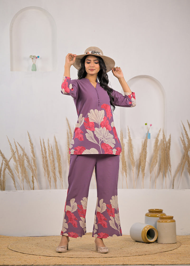 Daily wear female cotton co ord set design