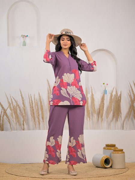 Daily wear female cotton co ord set design