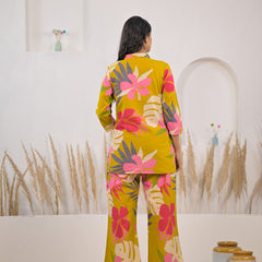 Soft cotton yellow co ord set girl
