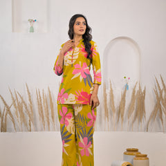 Girl cotton co ord set kurti and pant
