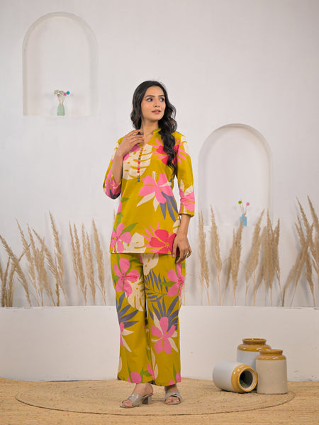 Girl cotton co ord set kurti and pant
