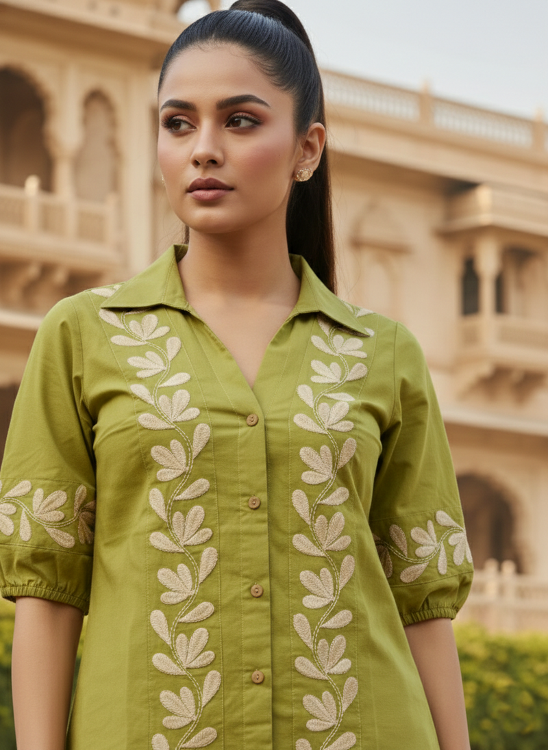 Green Cotton Co-Ord Set Zoomed