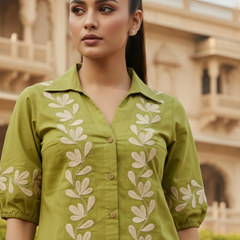 Green Cotton Co-Ord Set Zoomed