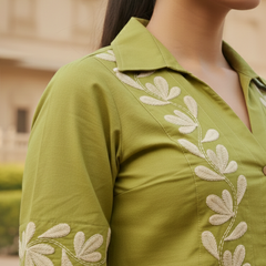 Green Cotton Co-Ord Sleeves