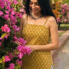 Floral Print Cotton Rust Brown Top