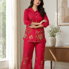 Pink Co-Ord Set with Palazzo Pants