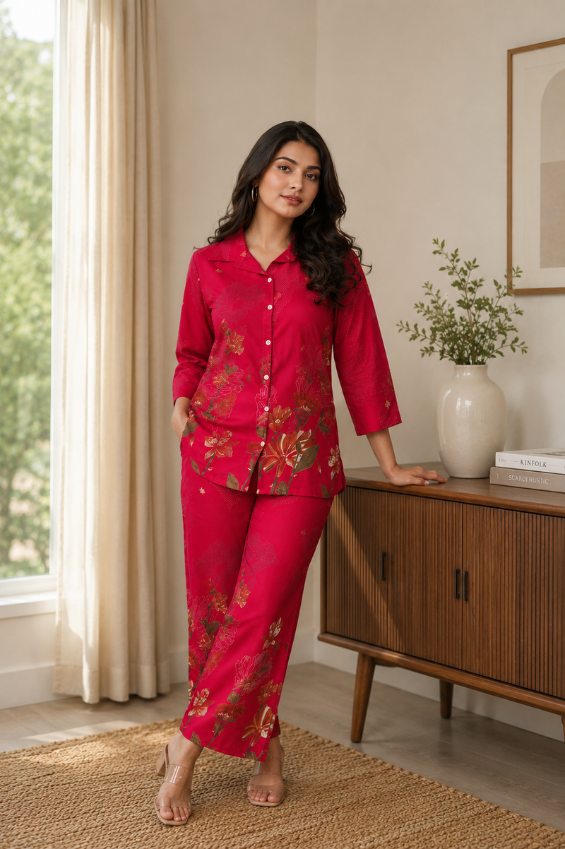Pink Co-Ord Set with Palazzo Pants