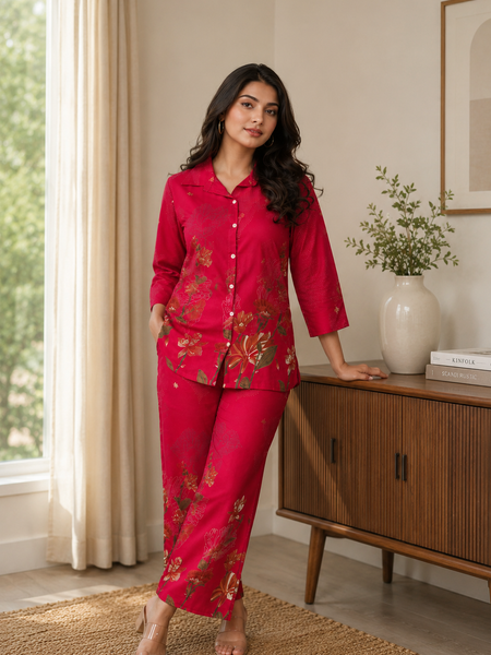 Pink Co-Ord Set with Palazzo Pants