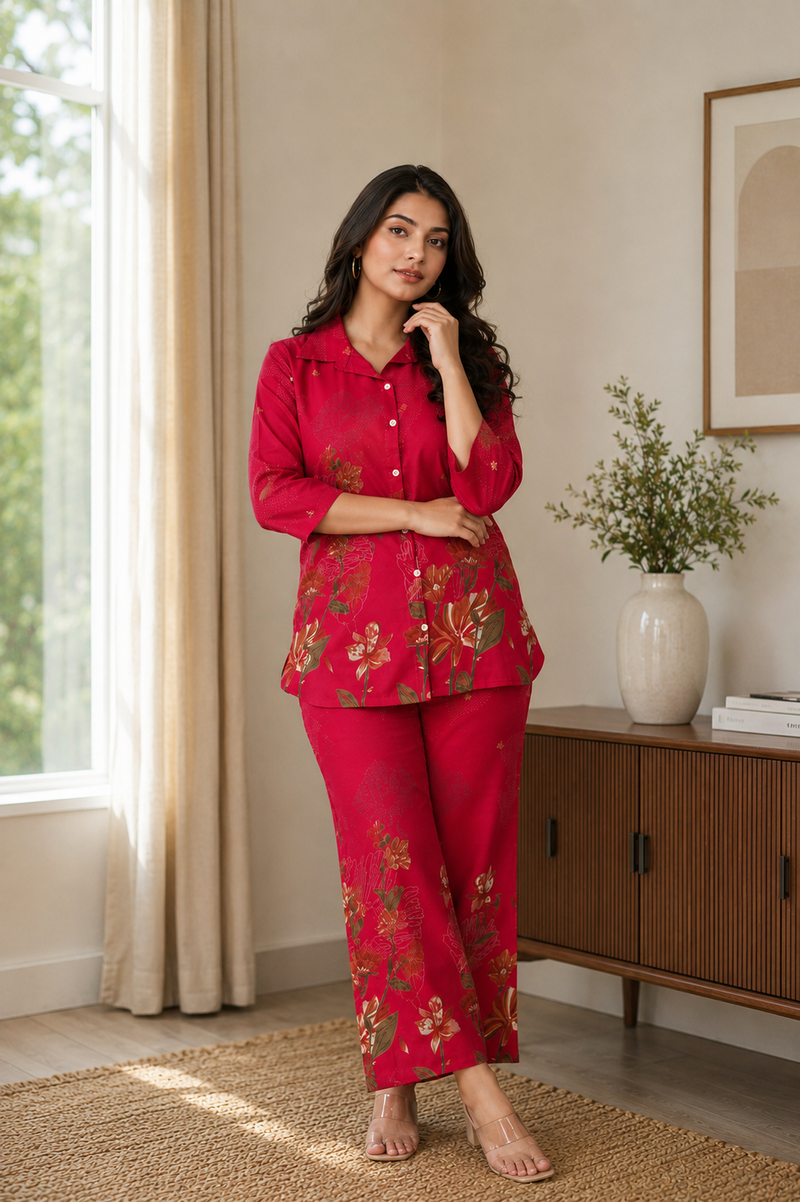 Pink Co-Ord Set with Palazzo Pants