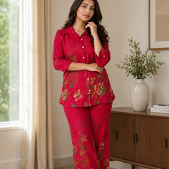 Pink Co-Ord Set with Palazzo Pants