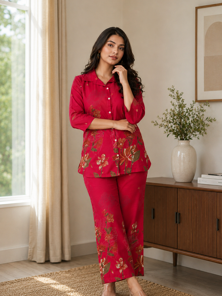 Pink Co-Ord Set with Palazzo Pants
