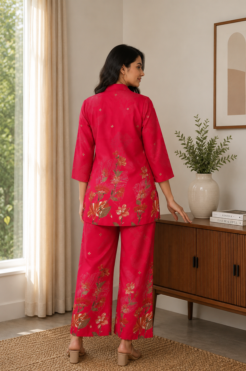 Pink Co-Ord Set with Palazzo Pants