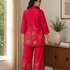 Pink Co-Ord Set with Palazzo Pants