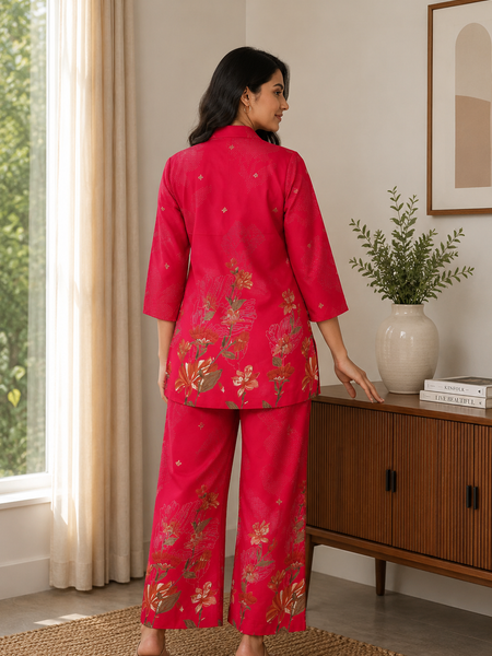 Pink Co-Ord Set with Palazzo Pants