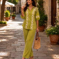 Embroidered Cotton Co-Ord Set For Women