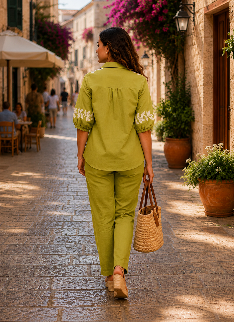 Embroidered Cotton Co-Ord Set For Women