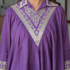 Purple Embroidered Co-Ord Set
