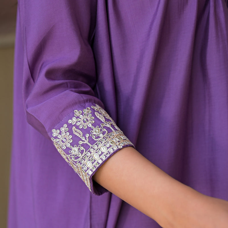Purple Embroidered Co-Ord Set