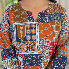 Multi-Color Patchwork Print Cotton Co-Ord Set