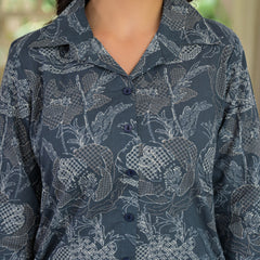 GrayFloral Printed Cotton Co-ord Set