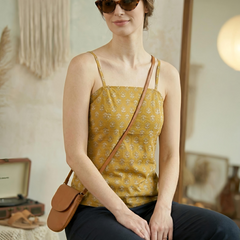 Floral Print Cotton Mustard Top