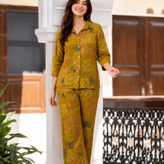 Mustard Co-Ord Set with Palazzo Pants