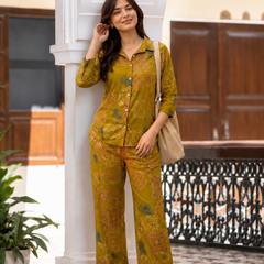 Mustard Co-Ord Set with Palazzo Pants