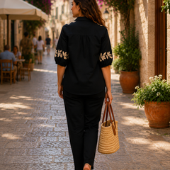 Embroidered Cotton Co-Ord Set For Women